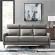 Modway Huxley Modern Leather Upholstered Sofa in Gray & Black