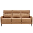Modway Huxley Modern Leather Upholstered Sofa in Tan & Black