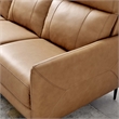 Modway Huxley Modern Leather Upholstered Sofa in Tan & Black