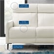 Modway Huxley Modern Leather Upholstered Sofa in White & Black