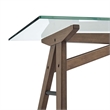 Modway Steadfast Wood and Glass Office Desk with Glass Top in Walnut