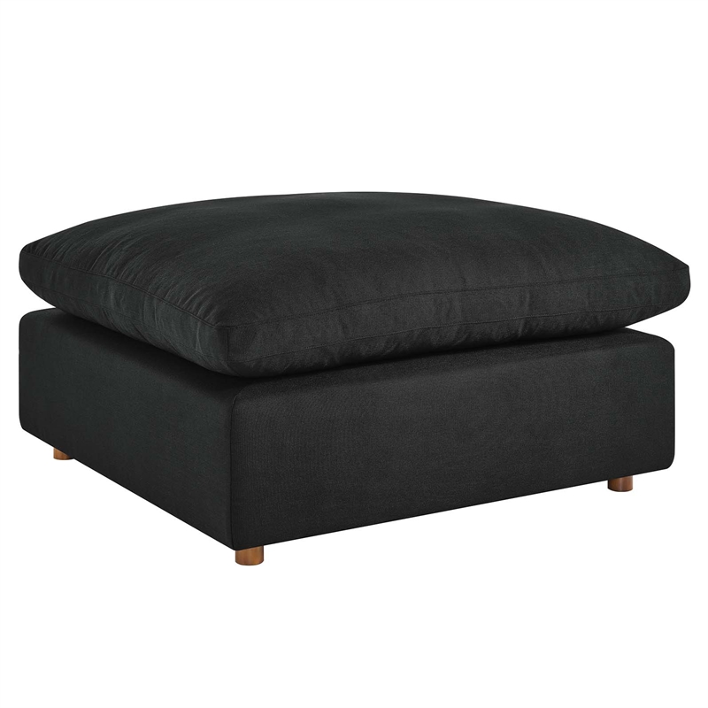 Modway Commix Modern Down Filled Overstuffed Fabric Ottoman in Black