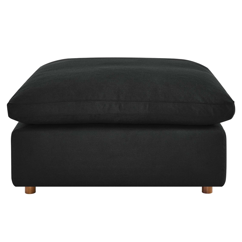 Modway Commix Modern Down Filled Overstuffed Fabric Ottoman in Black