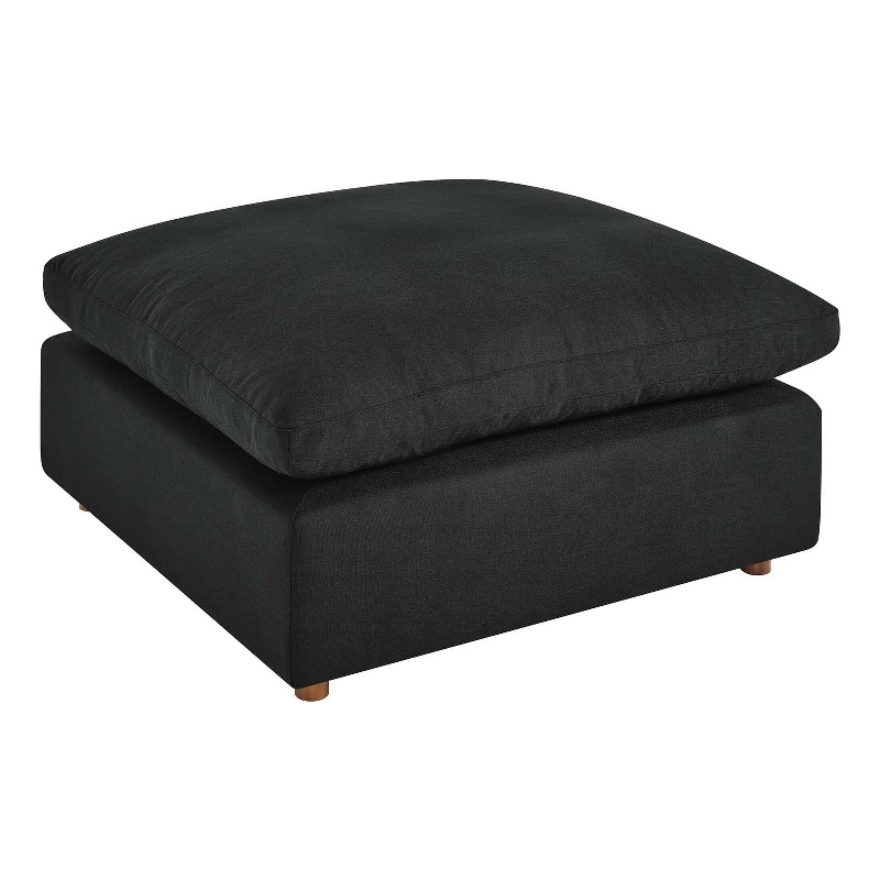 Modway Commix Modern Down Filled Overstuffed Fabric Ottoman in Black
