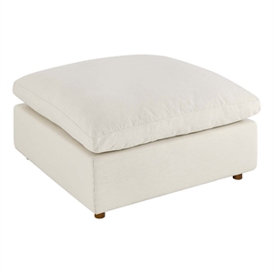 Modway Commix Modern Down Filled Overstuffed Fabric Ottoman in Light Beige