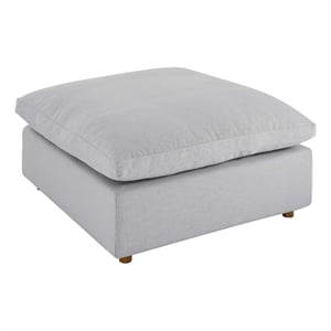 Modway Commix Modern Down Filled Overstuffed Fabric Ottoman in Light Gray