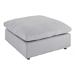 Modway Commix Modern Down Filled Overstuffed Fabric Ottoman in Light Gray