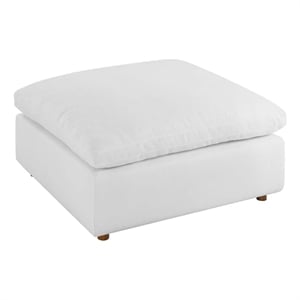 Modway Commix Modern Down Filled Overstuffed Fabric Ottoman in Pure White