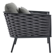 Modway Stance 5-Piece Aluminum & Fabric Patio Sofa Set in Gray/Charcoal