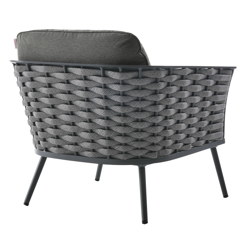 Modway Stance 5-Piece Aluminum & Fabric Patio Sofa Set in Gray/Charcoal