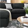 Modway Commix 6-Piece Fabric Down Filled Sectional Sofa in Black Finish