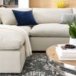 Modway Commix 6-Piece Fabric Down Filled Sectional Sofa in Light Beige