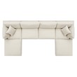Modway Commix 6-Piece Fabric Down Filled Sectional Sofa in Light Beige