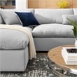 Modway Commix 6-Piece Fabric Down Filled Sectional Sofa in Light Gray