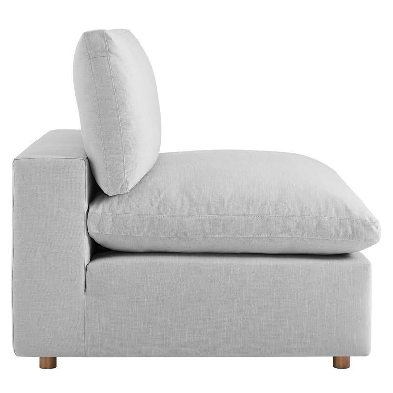 Modway Commix 6-Piece Fabric Down Filled Sectional Sofa in Light Gray