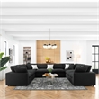 Modway Commix 8-Piece Fabric Down Filled Sectional Sofa in Black