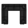 Modway Commix 8-Piece Fabric Down Filled Sectional Sofa in Black