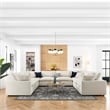 Modway Commix 8-Piece Fabric Down Filled Sectional Sofa in Light Beige