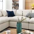 Modway Commix 8-Piece Fabric Down Filled Sectional Sofa in Light Beige