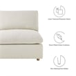 Modway Commix 8-Piece Fabric Down Filled Sectional Sofa in Light Beige