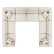 Modway Commix 8-Piece Fabric Down Filled Sectional Sofa in Light Beige
