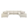 Modway Commix 8-Piece Fabric Down Filled Sectional Sofa in Light Beige