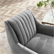 Modway Winsome Channel Tufted Performance Velvet Armchair in Gray
