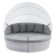 Modway Scottsdale Aluminum and Fabric Canopy Patio Daybed in Light Gray
