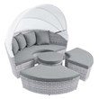 Modway Scottsdale Aluminum and Fabric Canopy Patio Daybed in Light Gray