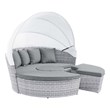 Modway Scottsdale Aluminum and Fabric Canopy Patio Daybed in Light Gray