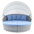 Modway Scottsdale Aluminum and Fabric Canopy Patio Daybed in Light Gray/Blue