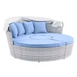 Modway Scottsdale Aluminum and Fabric Canopy Patio Daybed in Light Gray/Blue
