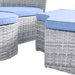 Modway Scottsdale Aluminum and Fabric Canopy Patio Daybed in Light Gray/Blue