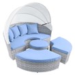 Modway Scottsdale Aluminum and Fabric Canopy Patio Daybed in Light Gray/Blue