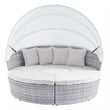 Modway Scottsdale Aluminum and Fabric Canopy Patio Daybed in Light Gray/White