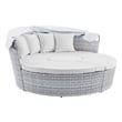 Modway Scottsdale Aluminum and Fabric Canopy Patio Daybed in Light Gray/White