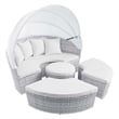 Modway Scottsdale Aluminum and Fabric Canopy Patio Daybed in Light Gray/White