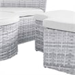 Modway Scottsdale Aluminum and Fabric Canopy Patio Daybed in Light Gray/White