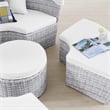Modway Scottsdale Aluminum and Fabric Canopy Patio Daybed in Light Gray/White