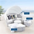 Modway Scottsdale Aluminum and Fabric Canopy Patio Daybed in Light Gray/White