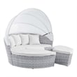 Modway Scottsdale Aluminum and Fabric Canopy Patio Daybed in Light Gray/White