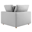Modway Commix 2-Piece Fabric Down Filled Sectional Sofa in Light Gray