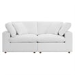 Modway Commix 2-Piece Fabric Down Filled Sectional Sofa in Pure White