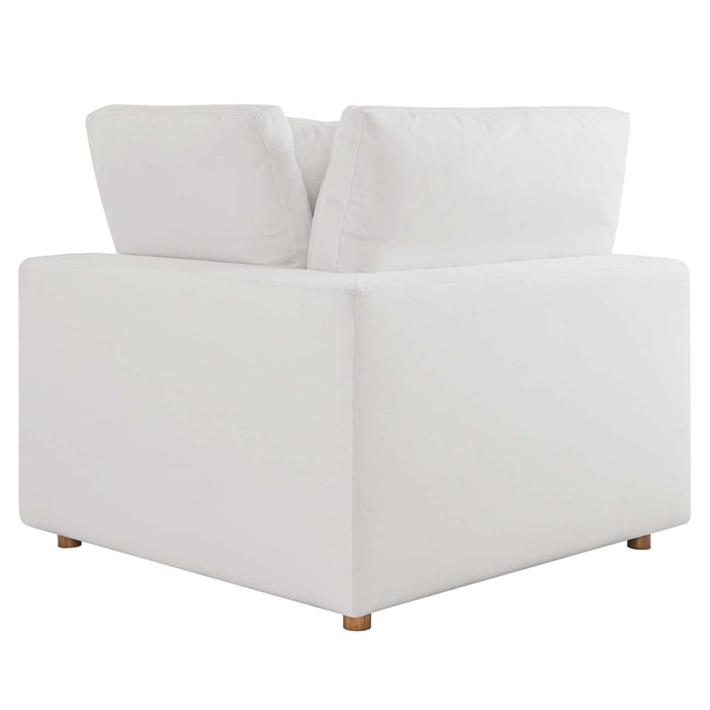 Modway Commix 2-Piece Fabric Down Filled Sectional Sofa in Pure White