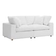 Modway Commix 2-Piece Fabric Down Filled Sectional Sofa in Pure White