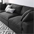 Modway Commix 3-Piece Fabric Down Filled Sectional Sofa in Black