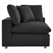 Modway Commix 3-Piece Fabric Down Filled Sectional Sofa in Black