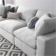 Modway Commix 3-Piece Fabric Down Filled Sectional Sofa in Light Gray