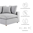 Modway Commix 3-Piece Fabric Down Filled Sectional Sofa in Light Gray