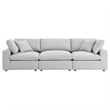 Modway Commix 3-Piece Fabric Down Filled Sectional Sofa in Light Gray